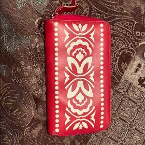 Vera Bradley laser cut red wallet cherry blossom